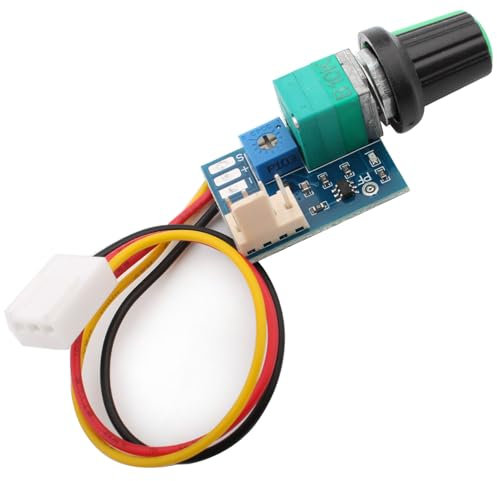 RUNCCI-YUN 1Pcs PWM Fan Speed Controller,3Pin Ports 4 Wires 0-5V 12V Fan Speed Controller Speed Control On Off Switch for PC CPU Case Fan with Knob