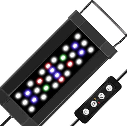 Zingbabu Fish Tank Light 8W Full Spectrum USB Aquarium Light with Timer, Adjustable Extendable Bracket for 30-45CM Aquarium