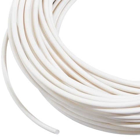 BENECREAT Cordón de PVC de 32.81 yardas, cordón de poliéster blanco de 5 mm para ganchillo, tejer, tejer o recortar en prendas, cojines
