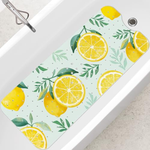 SHUCHING Badewannenmatte rutschfest Gelb, 100 X 40 cm | Antirutschmatte Badewanne, Badematte Duschmatte Rutschfest, Badewanneneinlage Rutschfest, Schimmelresistent & Antibakteriell