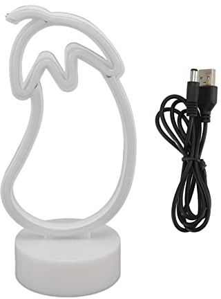 25,4 cm großes Auberginen-Neonschild – USB- und batteriebetriebenes LED-Licht (ABS-Material) – Raumdekoration in lebendigen Farben für Spielzimmer, Schlafzimmer, Bar