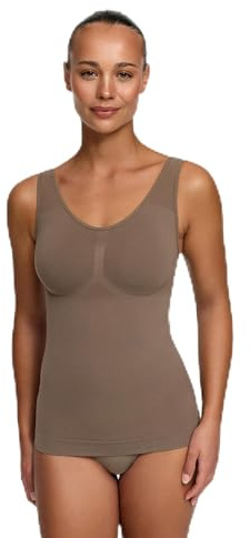 CFab Shaping Unterhemd Damen Bauchweg Top mit Bauchkontrolle | breite Träger tiefer Rundhalsausschnitt und weicher Stretch für glatte Linien unter Kleidung