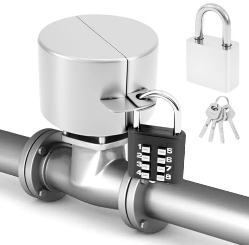 Outdoor Faucet Lock Stainless Steel Outside Tap Lock with 2 Padlock Garden Tap Locks Box for Garden and Home Prevents Water Theft and Unauthorized Use