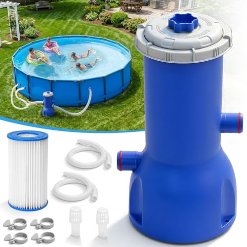 KETNET Pool Pump, 1000 Gallons Electric Swimming Pool Filter Pump for Above Ground Pools, 3785L/H Pool Pump and Filter Kit for Pools, Swimming Pool Pump Filter