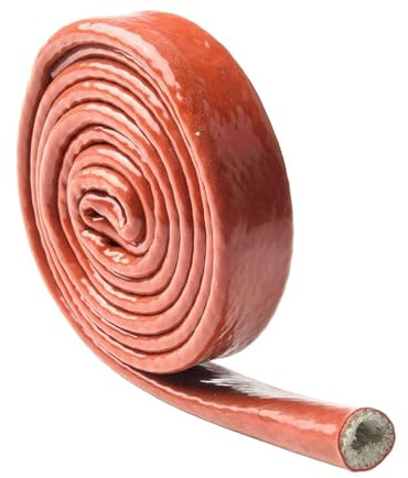 NiuLumea Silicone-Fiberglass Heat Shield Sleeve, Fire-Resistant High-Temperature Cable Protector Hoses, Pipelines Wires, 1.5m Length, 10/20/25mm ID, for Red