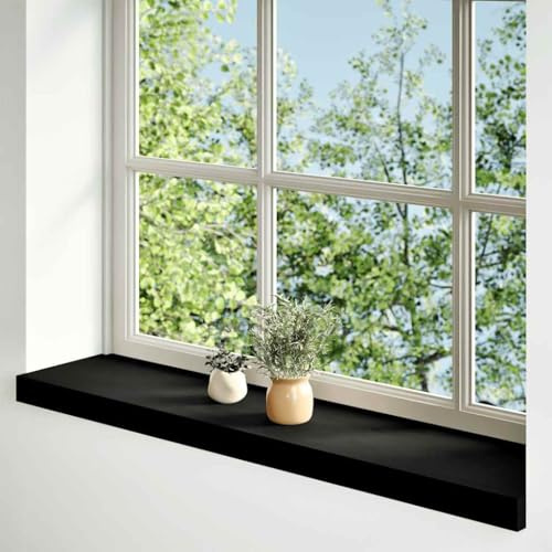 davanzali per finestre in legno di rovere massiccio, marrone scuro, 90 x 20 x 2 cm, 2 pezzi, robusto davanzale per finestre, per interni, montaggio e ristrutturazione, con venature naturali e