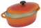 Crealys 501601, COCOTTE Grand Chef ovale en fonte émaillée 6,5 litres - Extérieur orange et intérieur blanc - toutes sources de chaleur y compris induction