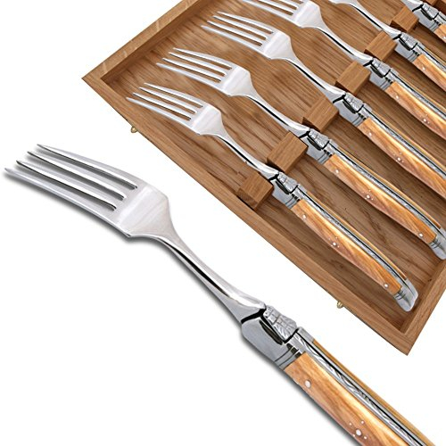 Coffret de 6 fourchettes Laguiole avec Un Manche en Bois