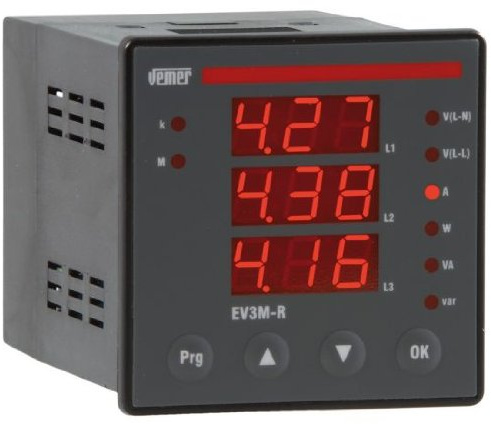 Multimetro digitale EV3M-R Vemer VE334900 72x72 Alimentazione 230 Vac