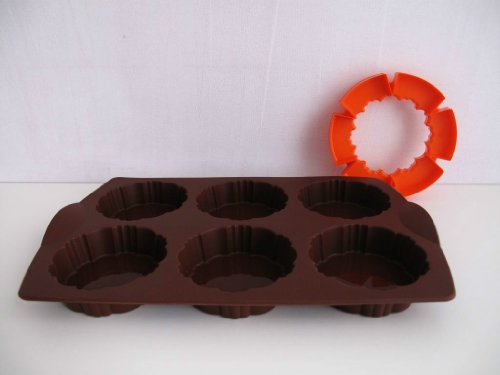 TUPPERWARE Backen Silikonform Tortelett braun Silikon Backform Törtchen Easyplus