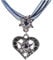 Trachtenkette elegantes Herz mit Strass und Edelweiss Anhänger Trachtenschmuck Kette für Dirndl und Lederhose Damen in vielen Farben (Blau)