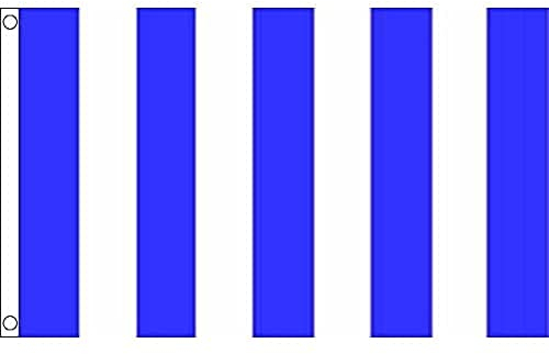 AZ FLAG - Bandera Lineas Azules Y Blancas - 150x90 cm - Bandera Azul Y Blanca 100% Poliéster Con Ojales de Metal integrados - 110g - Colores Vivos Y Resistente A La Decoloración