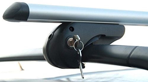 VDP Rio 135 Barres de toit verrouillables en aluminium compatible avec Peugeot 407 Break SW break à partir de 04