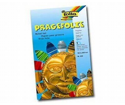 folia 505 - DIY Alu-Prägefolie MIX in 5 verschiedenen Farben, 5 Blatt, 70µ, ca. 18,5 x 29,7 cm, Hartmetallfolie extra strong