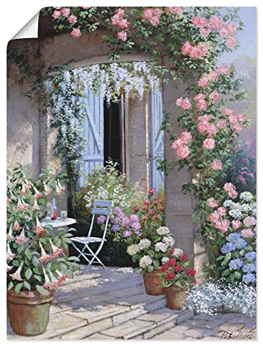 ARTLAND Wanddeko Poster & Kunstdrucke Wandposter 45x60 cm Garten Blumen Natur Blüten Sommer Terrasse Malerei Kunst L1WY