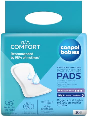 Canpol babies Postpartale Unterlagen, Diskret, Sanft, Saugstark, Profilierte Form (Nacht 10 St.)