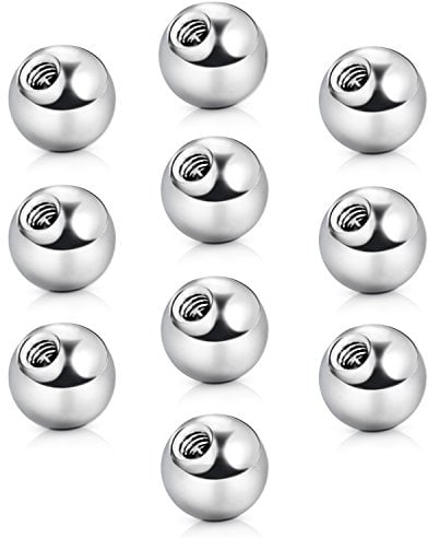 VCMART 10pcs Stainless Steel Piercing Replacement Balls