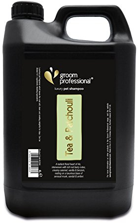 GROOM PROFESSIONAL Exclusive Tea & Patchouli Dog Shampoo - Moisturising & Conditioning for Soft, Shiny Coats - Effective on Dry or Dull Coats - Removes Dirt, Debris & Odours - Soothing Scent, 4L