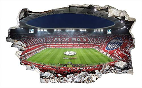 K&L Wall Art 3D Fußball Wandtattoo FCB Bayern München Wandsticker Pack Ma's Klebebilder für die Wand Deko 60x36cm