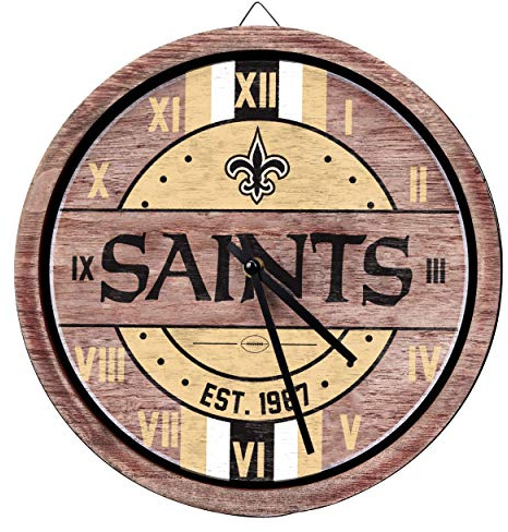 FOCO NFL Wooden Barrel Wall Clock