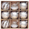 Victor's Workshop Weihnachtskugeln 9tlg. 6cm Kunststoff Christbaumkugeln Weihnachtsdeko Weihnachtsbaum Dekoration Set Plastik Weihnachten Deko mit Anhänger Gefrorener Winter Thema Silbern Weiß