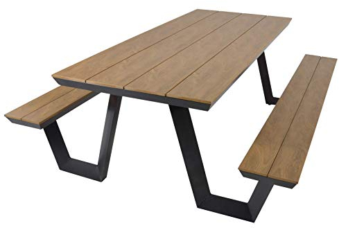 Lesli Living Picknick-Set Bank mit Tisch rechteckig 200cm Aluminium