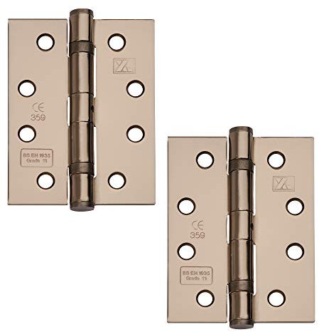 Excel XL869-BLNK Pair of 4 Grade 11 Door Hinges, Black Nickel