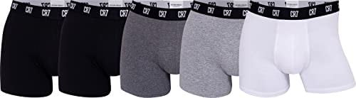 CR7 Herren CR7 Cotton Trunks Five Pack Boxershorts, Black/Grey/White, M