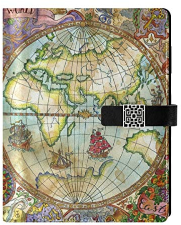 A5-Notizbuch, Tagebuch – Vintage-Weltkarte, Reise, lose Blätter mit 6 Ringen, nachfüllbarer Notizblock für Tagebuch, Zeitplan, Schreiben, Zeichnen, Geschäft