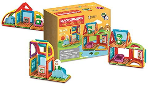 Magformers Cube House Frog 20-Piece Magnetic Construction Toy. STEM Set With Magnetic Shapes And Accessories. Makes Different Houses From Magnetic Tiles..