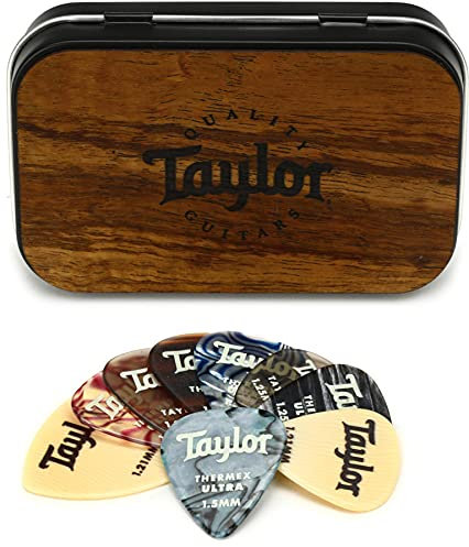 Taylor DarkTone Series Plektrumdose, 1,25 mm - 1,5 mm, verschiedene Farben, 9 Stück