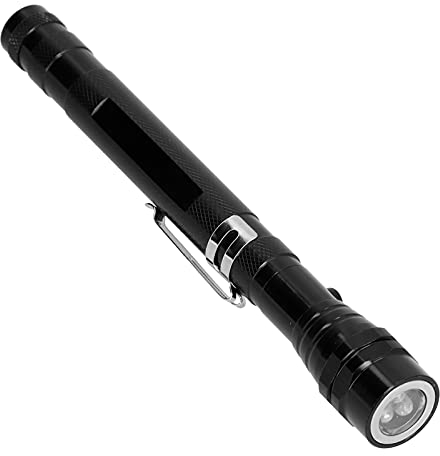Different Gift Magnetic Pickup Tool, 3LED 17.5cm Long Automatic Clip Telescoping LED Flashlight for Outdoor for Camping for Adventure