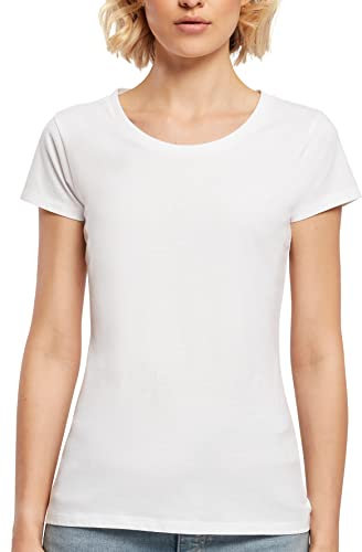 Build Your Brand Damen T-Shirt Ladies Basic Tee, Farbe White, Größe M