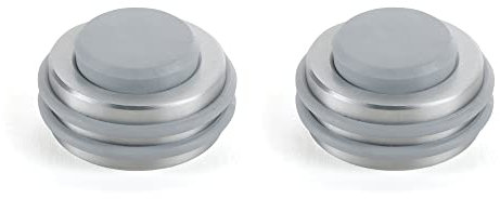 MAD Fermaporta, Ferma Porta da Pavimento Adesivi, Paracolpi in Gomma a Muro (Large, Grigio con Base Satinata)