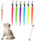 Cobee Katzenspielzeug Ersatz, 6 Stück pelzige Schwanzwürmer mit Glöckchen + Katzenangel Rutenspielzeug, Katzenstab Nachfüllungen, sortierte Teaser Nachfüllungen mit Glöckchen für Katzen und Kätzchen