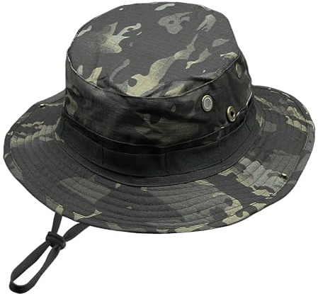 Camo Boonie Hut für Herren und Damen, Militär, taktisch, breite Krempe, Fischerhut, LSF 50+, Dschungel-Sonnenhüte für Angeln, Jagd, Safari