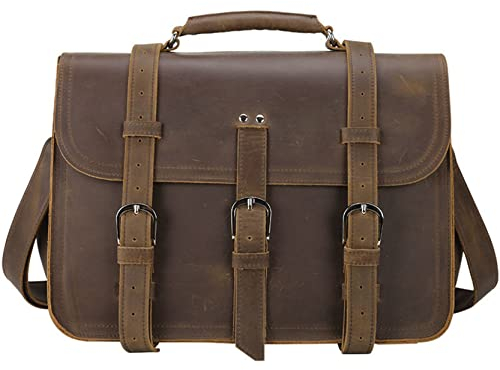 Herren Laptoptasche Arbeitstasche Handtasche, Umhängetasche aus echtem Leder for Herren, wandelbarer Rucksack mit großer Kapazität, Aktentasche, 15,6-Zoll-Laptop-Handtasche, Umhängetasche Laptop Busin