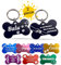 Unikat Branding | 2 Stück Erkennungsmarken | Hund, Katze und Herrchen | Hundemarke personalisiert | Beidseitig mit Gravur | Knochen | Gelb | 38 mm