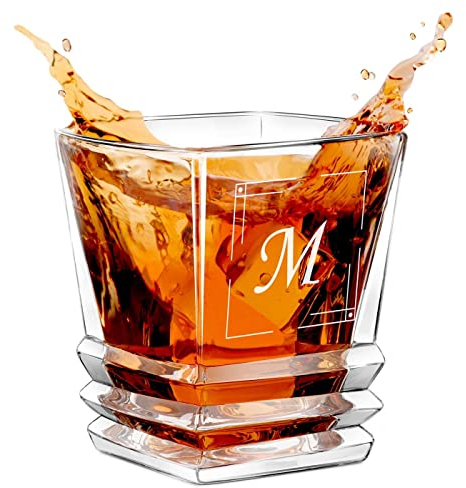 Maverton Verre a Whisky avec Gravure pour Lui - Avec Motif Géométrique - Verre personnalisé au Design Unique - Cadeau Homme - Souvenir Anniversaire Homme - Cadeau Personnalisé - Noel - Encadré