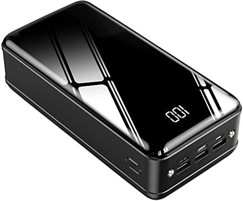 XCC 50000 mAh Power Bank a Specchio for Display Digitale a Grande capacità La Ricarica Rapida Viene fornita con Un Power Bank condiviso (Color : Black, Size : 50000mAh)