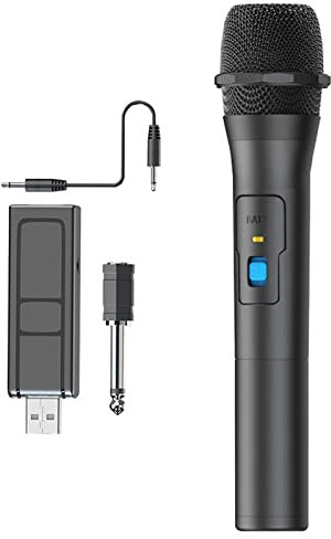 Eayoly Microfono Senza Fili Karaoke - Microfoni Wireless Portatili in Metallo con Ricevitore Ricaricabile,Microfono Multiuso per Karaoke e Mixer