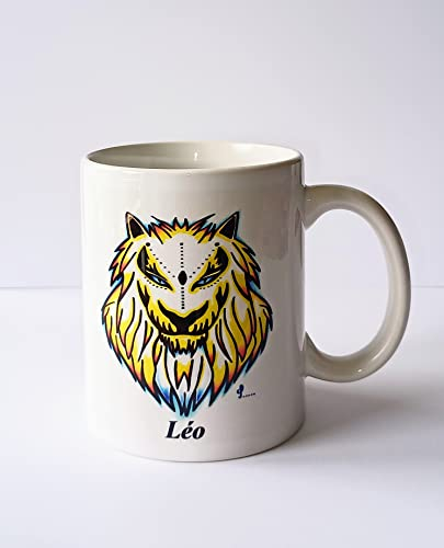 Mug Signe Astrologique Lion Personnalisable avec prénom idée cadeau Zodiaque en Céramique
