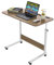 PIPIPOXER 80x40cm Laptoptisch höhenverstellbarer Schreibtisch Computertisch mobiler Laptop Schreibtisch mit drehbarer Rollen,Kartenschlitz und Getränkehalter für Schlafzimmer,Büro,Bett,Sofa(Holzfarbe)