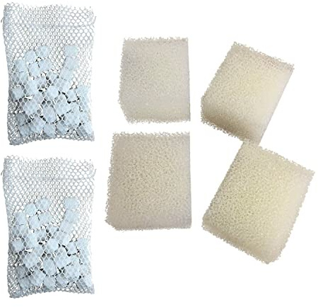 Finest-Filters Filter Foam & Biomax Renewal Kit Compatible With Fluval Edge Fish Tank Aquarium - 4 Foam Filter Pads + 2 Biomax Pouches (65g)