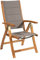 Home4You Gartenstuhl - Braun - Grau - Akazie massiv geölt - Textil - klappbar