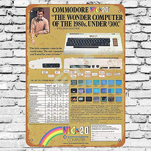 Ellis 1981 Commodore VIC-20 Computer Vintage Retro Metall Blechschild Wanddekoration für Geschäft Mann Höhle Bar Haus Garage