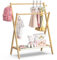 BAMBOOHOMIE Kinder-Kleiderständer, kleiner Kleiderständer für Kleinkinder und Haustiere, Verkleidungsständer mit Ablagefach und Doppelstangen, faltbarer Kleiderständer für Kinderzimmer (Standardgröße)