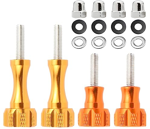 Higatful Lot de 4 vis moletées en alliage d'aluminium pour GoPro Hero 11 10 9 8 7 6 5 4 3+, Insta360 ONE X3 X2 X RS R GO 2 et DJI Osmo Action 2 3, vis standard pour montage d'appareil photo (jaune)