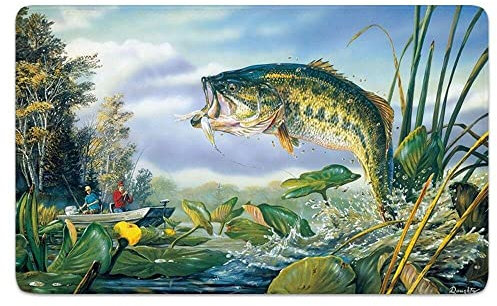 Strunt Front Back Door Mat Fishing Door Mats Interior Door Mats With Non-Slip Backing,Printed Soft Flannel Carpet Decor Bedroom Home Decor 50x80cm