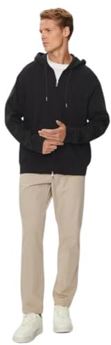 Armani Exchange Felpa con Cappuccio con Logo Tape Cotton Interlock Zip Up, Nero, M Uomo